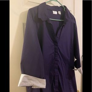 Riders by Lee Purple button shirt, 4X. Sleeves are 3/4